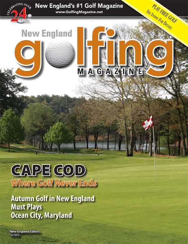 The cover of new england golfing magazine.